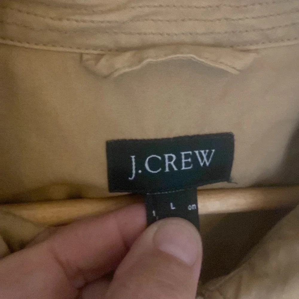 J. Crew tan chore coat size large button flap pockets